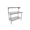 Mesa de acero inoxidable con repisa